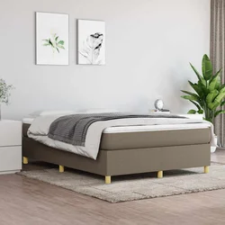 Vidaxl Box spring postelja z vzmetnico taupe 140x190 cm blago