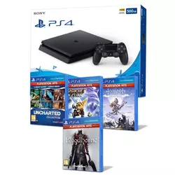 PLAYSTATION konzola za igranje PS4 Slim + 3 HITS igre + Bloodborne