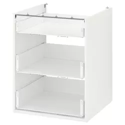 ENHET Podni element s 3 fioke, bela, 60x60x75 cm