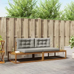 Set vanjskih sofa s jastukom Prirodna i svijetlo siva