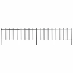 Vrtna ograda s vrhom koplja Čelik 714,5 x 120 cm Crna