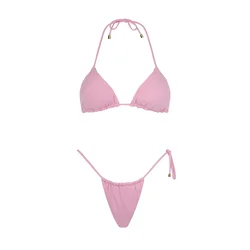 Acuarela Brand Bikini Rio Triangle Bikini Set pastelno roza