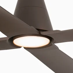 FARO BARCELONA Stropni ventilator Typhoon M LED light IP44 rjava - Sodobni - Plastika