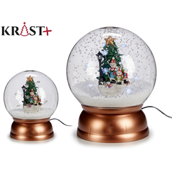 KRIST+ Snežna kugla sa jelkom bronzana