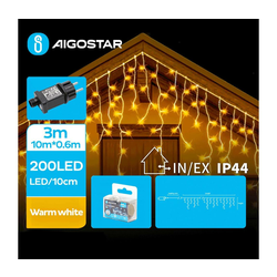 Aigostar - LED spoljašnja božićna svetla 200xLED/8 funkcija 13x0,6m IP44 topla bela