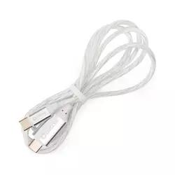 USB kabl USB-C / USB-C sa LED pozadinskim osvetljenjem 60W 1 m beli