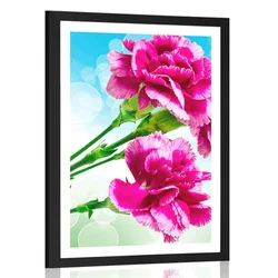 Plakat s paspartujem cvetovi naglja - 40x60 silver