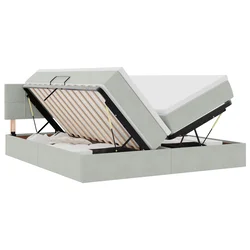 Krevet s od storage s madracem Svijetlo siva 100 x 200 cm