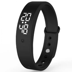 Silikonska ura s merjenjem temperature - črna KP22417
