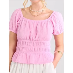 Sinsay - Nabrana bluza - roze