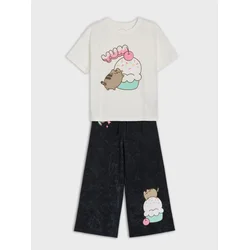 Sinsay - Pamučni komplet: majica i pantalone Pusheen the Cat - šareno