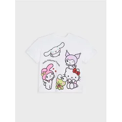 Sinsay - Pamučna majica sa printom Hello Kitty - belo