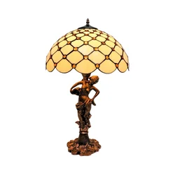 BRILAGI - Tiffany vitražna stona lampa IVORY SMOOTH 1xE27/60W/230V
