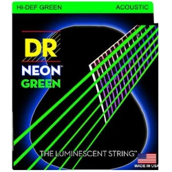 DR Strings HiDef Green Neon Medium-Lite Acoustic