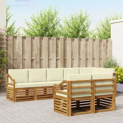 Setovi sofa 8 pcs Prirodna i krem Čvrsto drvo akacije