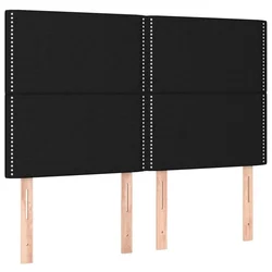 Vidaxl Vzglavje postelje črno 144x5x118/128 cm blago