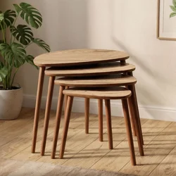 Hanah Home Set klub stolova Nora, 4 komada, Boja hrasta