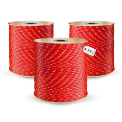 10m POLYPROPYLENSEIL 12mm ROT Traglast bis 1415 kg Flechtleine Textilseil Leine Schnur Rope Kunststoffseil Polyseil geflochten
