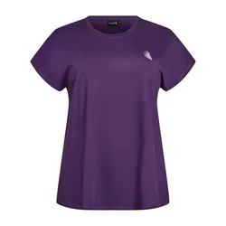 Zizzi Majica BASIC lila/off-bela