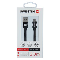 SWISSTEN podatkovni kabel USB-A/MICRO USB, black 1,2m