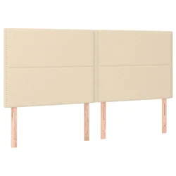 Vidaxl Vzglavje postelje kremne barve 180x5x118/128 cm blago