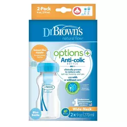 Dr. Browns bočica polipropilenska Options+ široko grlo, 270 ml, 2 kom - Plava