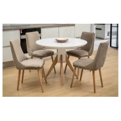Trpezarijski sto Atria fi102+40 bela/natur