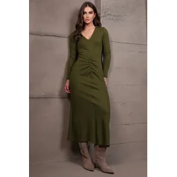 Trend Alacati Stili Ženska haljina Alc-X14976, Kaki