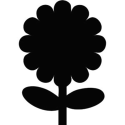 Securit crna kredna ploča Silhouette, cvijet, max. 30 x 50 cm