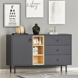 HANAH HOME Komoda Naturel Anthracite