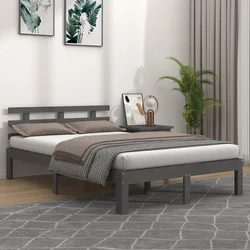 Okvir za krevet od masivnog drva sivi 150 x 200 cm veliki