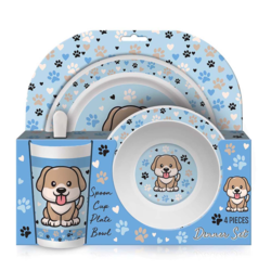 SCOOL Set za hranjenje beba Dog SC1597 svetloplavi