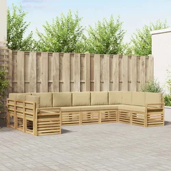 Set vanjskih sofa 10 pcs Bijela i bež 363 x 190 x 73 cm