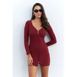 Cool & Sexy Ženska haljina Ey2530, Bordo