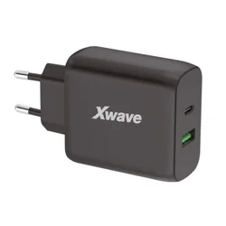Xwave 214422 GaN45-AC GaN ultra-brzi punjac 45W USB-A + USB-C, za mobilne, tablete, Crni