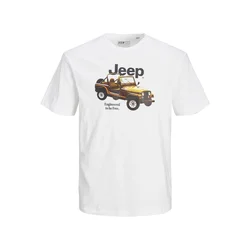 JACK & JONES Majica rumena / črna / bela