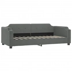 Vidaxl Raztegljiva postelja temno siva 90x190 cm blago