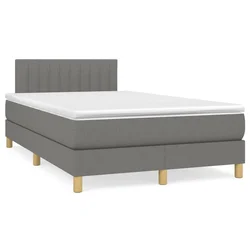 Krevet box spring s madracem LED tamnosivi 120 x 190 cm tkanina