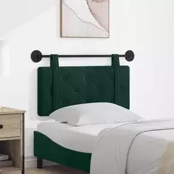 vidaXL Visoki naslon za glavo Temno zelena 100 x 55 x 5 cm Žamet