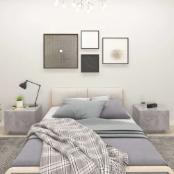 Den Nočna omarica betonsko siva 100x35x40 cm iverna plošča