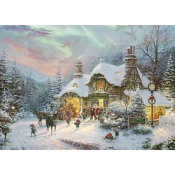 Schmidt - Puzzle Thomas Kinkade: Božičkova noč pred božičem - 1 000 kosov