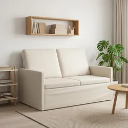 Vidaxl Dvosedenjski kavč Krem 130 x 81 x 82 cm Žamet