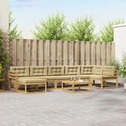 Set vanjskih sofa 8 pcs Bijela i bež
