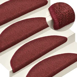Prostirke za stepenice 15 kom 65x24x4 cm Bordo poluokrugle velike