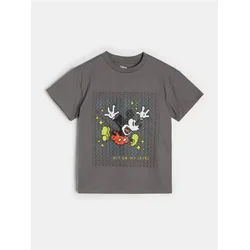 Sinsay - Pamučna majica sa printom Mickey Mouse - tamno siva