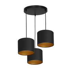 Luster na sajli ARDEN 3xE27/60W/230V crno-zlatni