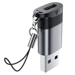USB-A v USB-C OTG adapter Acefast J8 10Gbps, 27W - metal gray