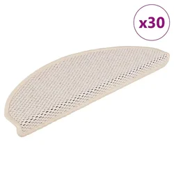 Vidaxl Samolepilne preproge za stopnice sisal 30 kos 65x21x4 cm berber