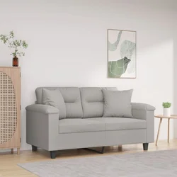 Dvosjed s jastucima svjetlosivi 120 cm od mikrovlakana