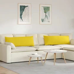 Jastučići za sofu 2 pcs Svijetlo žuta 120 x 40 cm tkanina